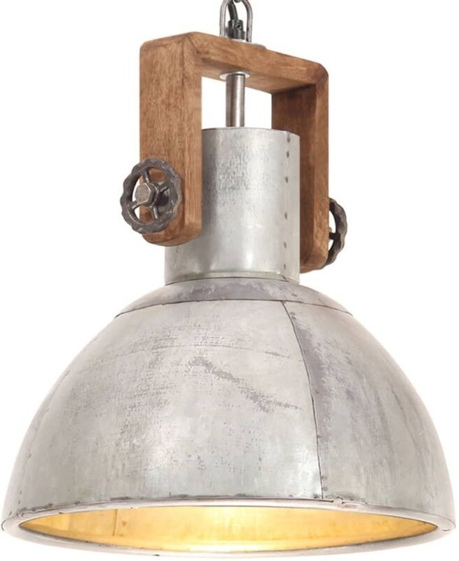 Hängelampe Industriestil 25 W Silbern Rund 30 cm E27 vidaXL