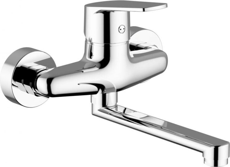 Teorema Rubinetteria - Wandmontierter Spültischmischer mit verstellbarem Auslauf – Teorema Sonic