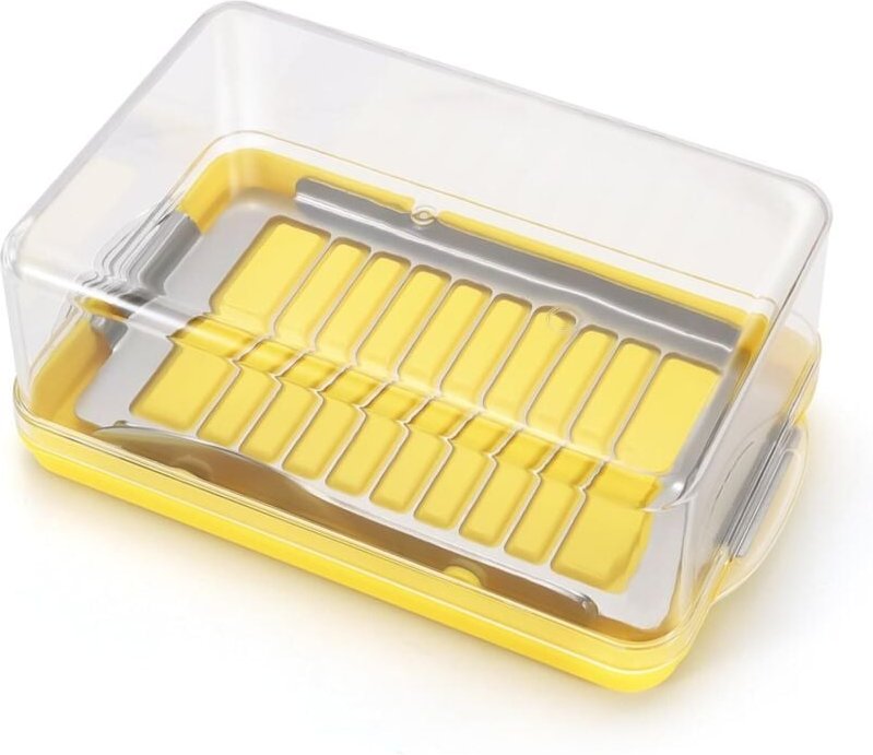 Butterformer aus Edelstahl mit Deckel und Gabel, Butterdose für den Kühlschrank mit Deckel, Butterformer und Aufbewahrun...