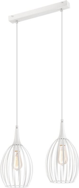 Lamkur Vincent Drahtgestell-Pendel-Deckenleuchte Weiß, 2x E27