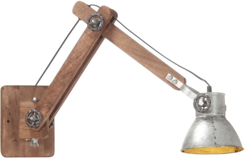 Wandleuchte Industrie-Stil Silbern Rund E27 Vidaxl