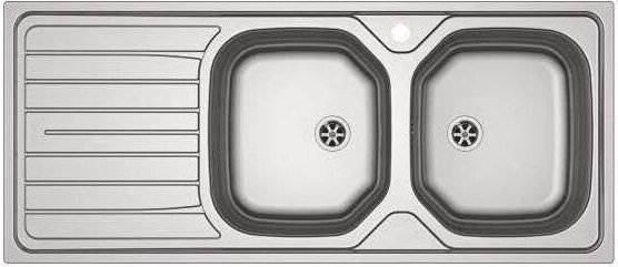Franke - Edelstahl-Einbauspüle 2 Becken 1 Abtropfbecken 1160x500 mm, REN621
