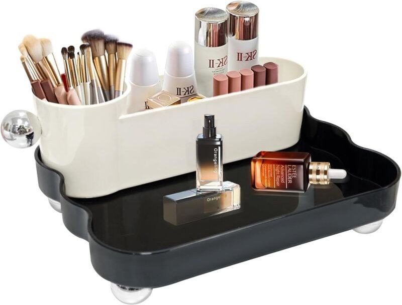 2-in-1 Trennbarer Make-up-Organizer, Badezimmer, Schminktischaufbewahrung, Make-up-Organizer, Make-up-Pinsel-Organizer