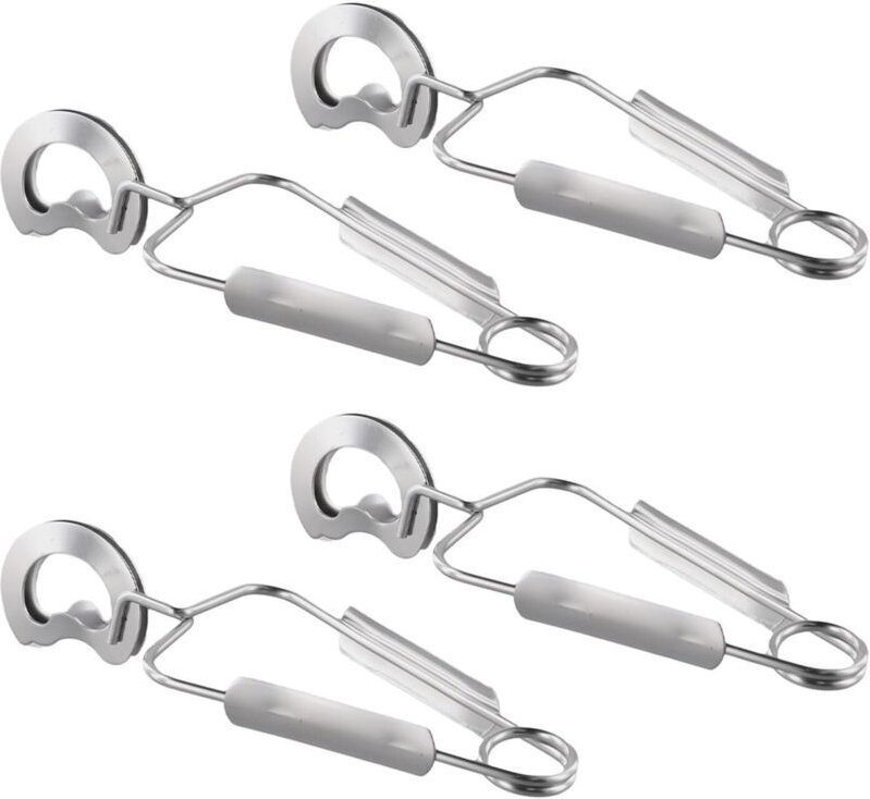Set mit 4 Schneckenclips aus Edelstahl für Meeresfrüchte, Schnecken, Obstsalat (16 cm)