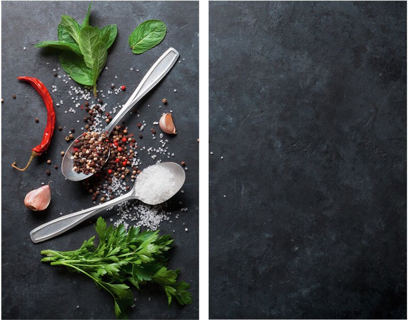 Allstar Glasabdeckplatten Basilikum 2er Set, für Glaskeramik-Kochfelder, Schwarz, Gehärtetes Glas mehrfarbig , Silikon t...