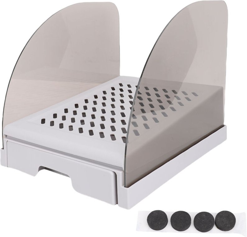 Sxhlseller Erhöhte Mülltonne, platzsparend und mit Anti-Verschleppungs-Funktion für waschbare Haustier-Sandschalen (Grau...