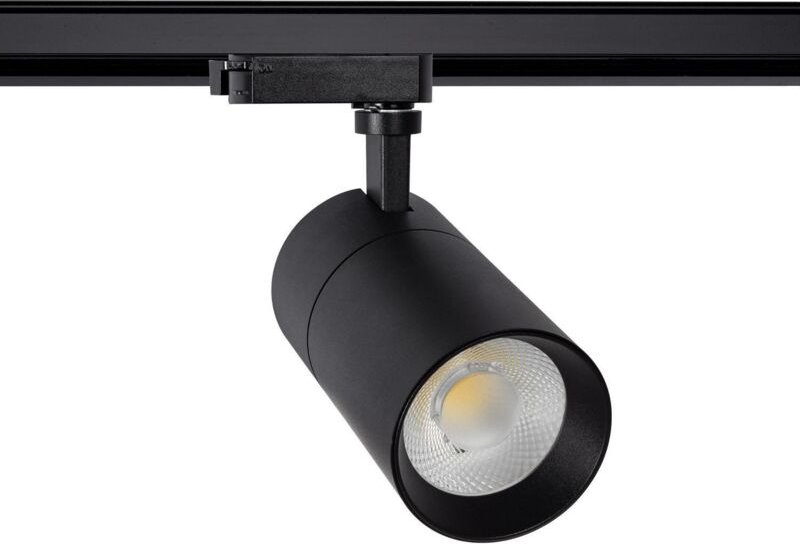 Efectoled - 1-Phasenstromschiene LED-Strahler 30W Dimmbar Mallet Schwarz 5000K Kaltweiß