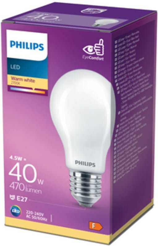 Philips LED-Lampe 4,5 W E27 230 V warme Farbe INCA