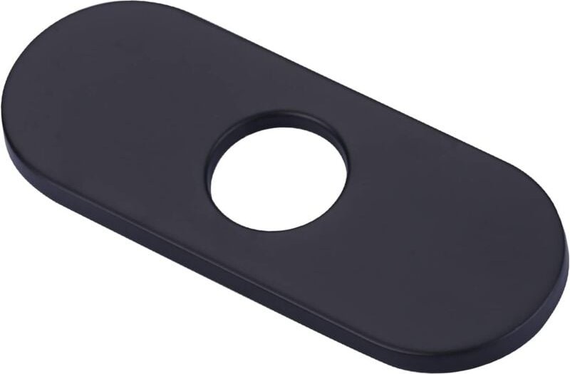 6-Zoll-Küchenspülen-Armaturenabdeckung, geeignet für 1- oder 3-Loch-Küchenspülen, dekorative Edelstahlplatte (schwarz)