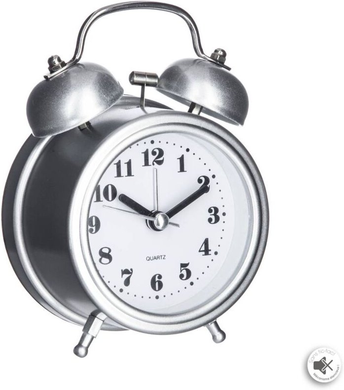 Atmosphera - Wecker Metall H12cm - Silber