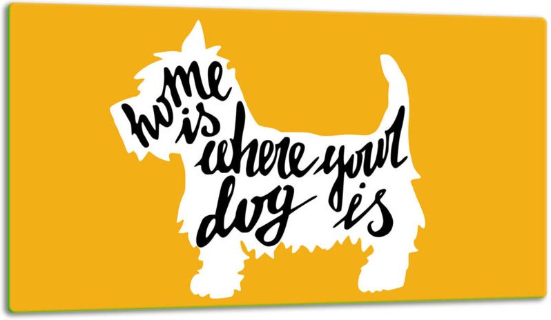 Glasschild Schneidebrett 52x30 Hund