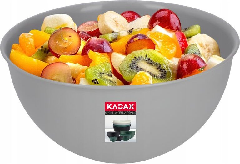 Schüssel aus Kunststoff, Salatschüssel, 1L, grau - Kadax
