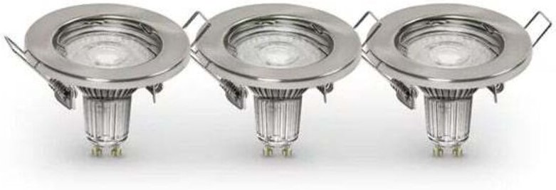 Ledvance - set X3 recess downlight GU10 LED-Bad-Einbauleuchte 4.5 w IP20 Nickel