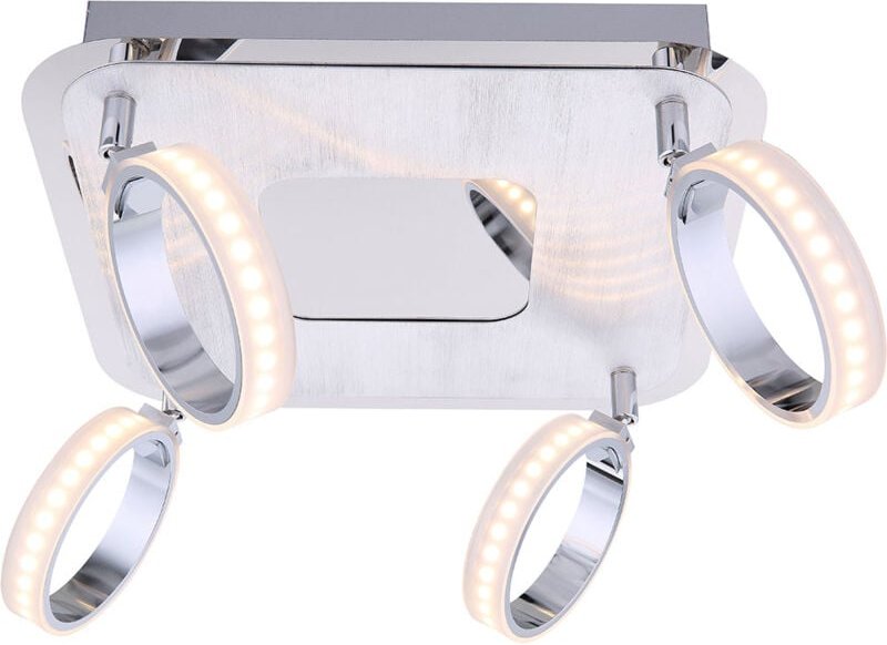 Led Deckenleuchte in chrom, Einlage Aluminium Globo idaho