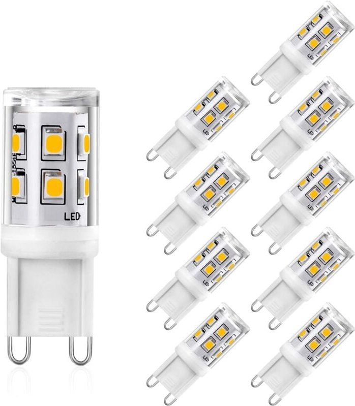 G9-LED-Leuchtmittel, 2 W, entspricht 20 W, 25 W G9-Halogen, G9-LED-Leuchtmittel, Warmweiß 3000 K, CRI 80, 200 lm, 360-Gr...