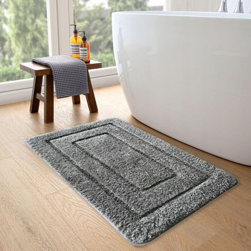 Rutschfeste Badematte, 60 cm x 40 cm, saugfähige Badematte für Badezimmer, Wohnzimmer und Schlafzimmer, extra weich und ...