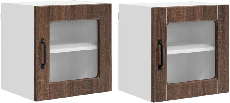 Küchenschrank mit Tür 2 pcs Braun Eichen-Optik 40 x 31 x 40 cm vidaXL