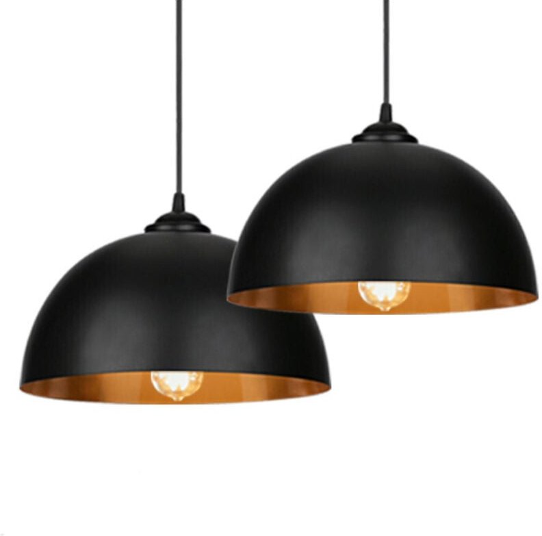 Swanew Pendelleuchte 2er Set - LED/Ø30cm/E27, Eisen, Schwarz-Gold - Deckenleuchte, Hängeleuchte, Hängelampe, Industrial/...