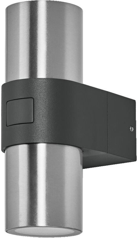 Smart+ Outdoor WiFi-Wandleuchte, 10W, 800lm, silber, mit warmweißem Licht (3000K) und 16 Mio. Farben, mit ausrichtbarem ...