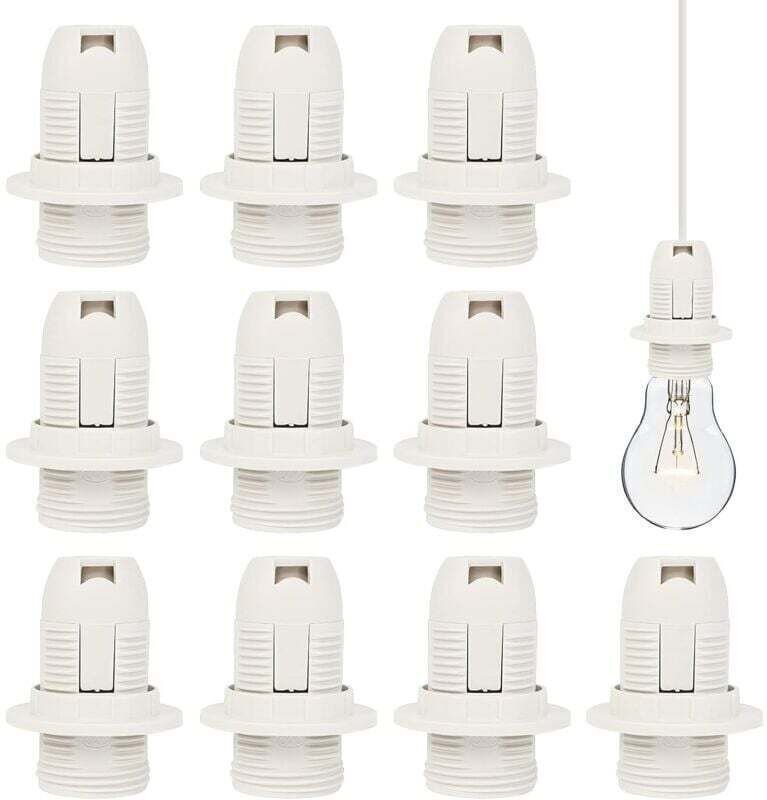 E14 Lampenfassung, 10 Stück, E14 Kunststoff-Glühbirnenfassung, 250 V, 2 A, Vintage-Lampenfassung, E14-Sockeladapter für ...