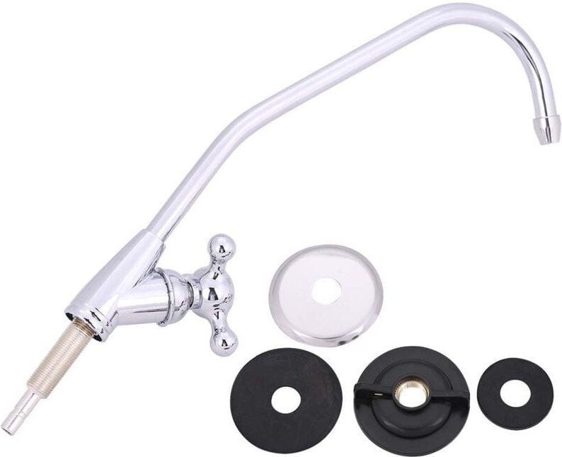 Küchenarmatur aus Zinklegierung (1/4 Zoll), verchromte Küchenarmatur mit Umkehrosmose-Trinkwasserfilter, moderne Einhebe...