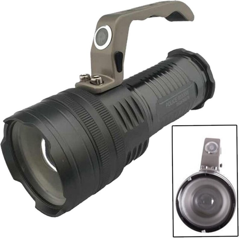 Trade Shop Traesio - Trade Shop - cree T6 zoom led-taschenlampe 800 lumen wasserdicht wiederaufladbar 3 funktionen T808-...