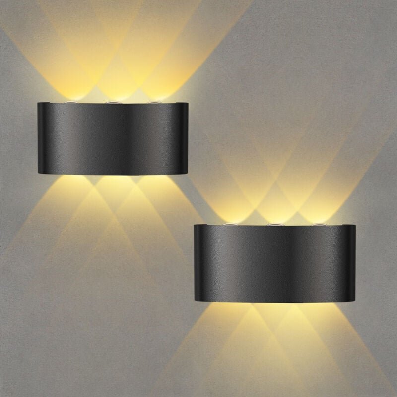 LED-Wandleuchten 2 Stücke, Ultrixe, 6W IP65 Wasserdichtes Wandbeleuchtung Beleuchtung, warme weiße Dekor Zimmer Hotel Ho...