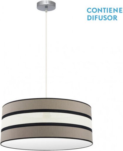 Fabrilamp - Zweifarbige Pendelleuchte 3Lights Taupe/Beige Modell Karla