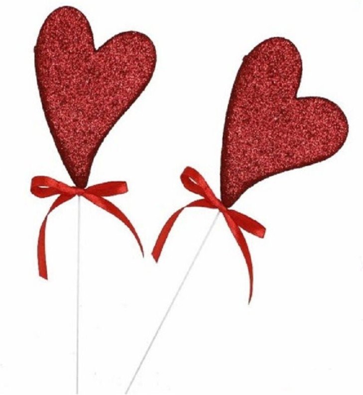 Trade Shop - POLISTIROLO MIT STAND HEARTS GLITTER 7CM SAN VALENTINO 68270 -