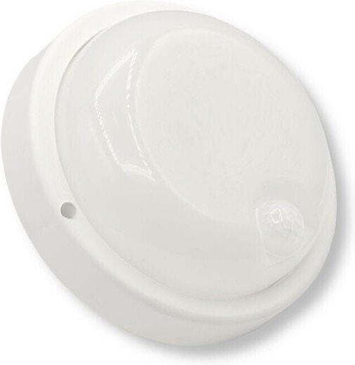 Trade Shop - PLAFONIERA LED PER ESTERNO CON SENSORE DI MOVIMENTO 9W LUCE 6500K TONDA OVALE IP56 SEN-9F - ROTONDO