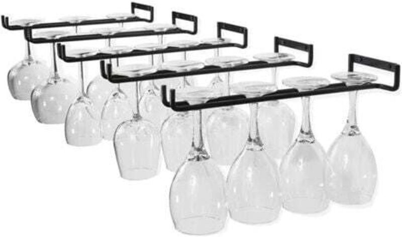 Hängendes Glasregal – Weinglasregal mit 5 Schienen für 13–18 Gläser, 30 cm x 5 cm x 2 cm