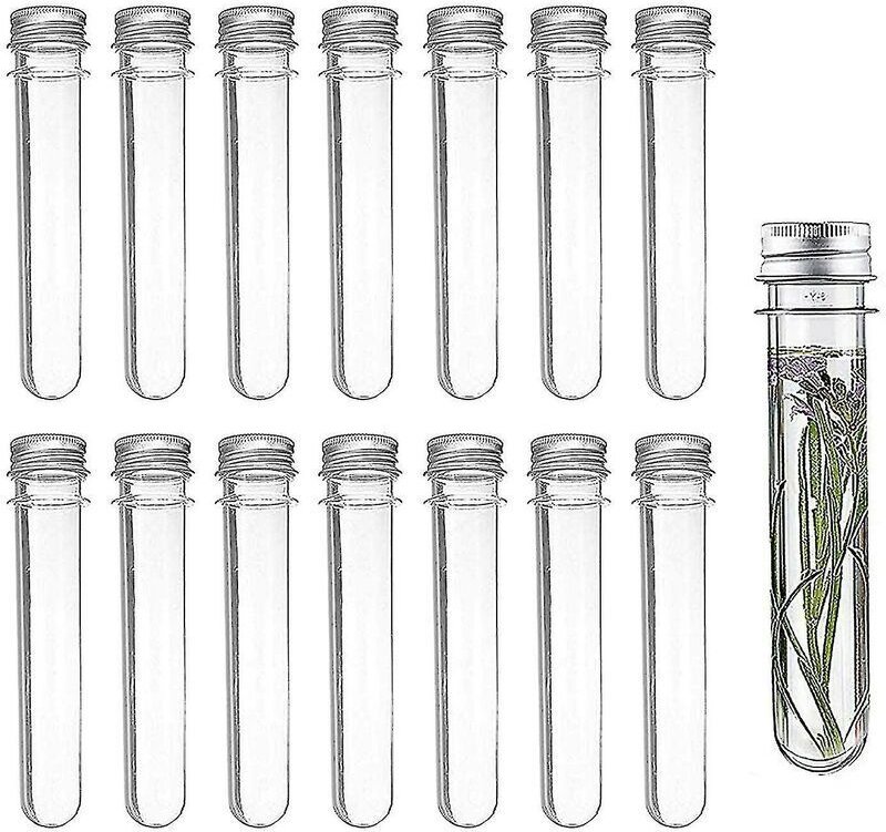 14 transparente Kunststoff-Reagenzgläser mit Schraubverschluss, 40 ml