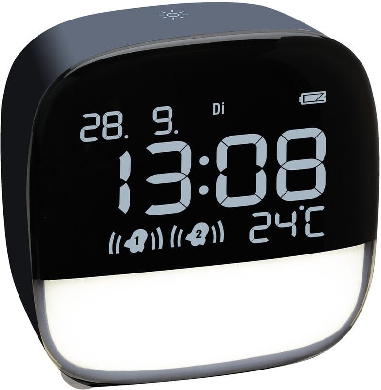 TFA - Dostmann 60.2034.06 Quarz Wecker Nachtblau Alarmzeiten 2