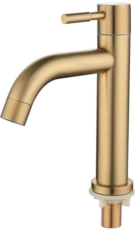 Tlily - Bürste Gold Einzigen Kalten Becken Wasserhahn 304 Material Mischbatterie Badezimmer Waschbecken Wasser Waschen W...