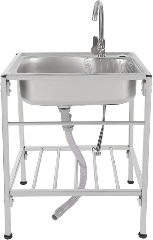 304 Edelstahl Abwaschbecken Küchenspüle Einzelspüle Spülbecken Waschbecken+Küchenarmatur