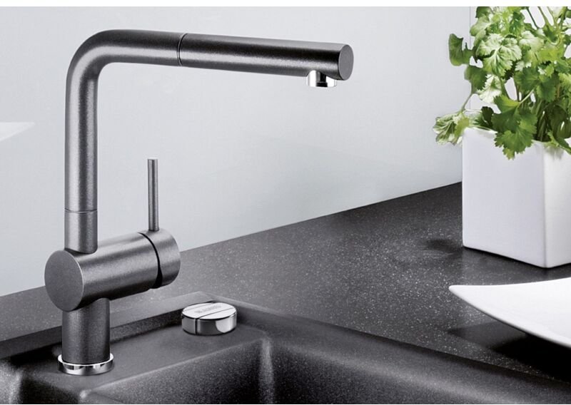 Blanco - Linus s - Spültischarmatur mit ausziehbarem Auslauf, grau 526958