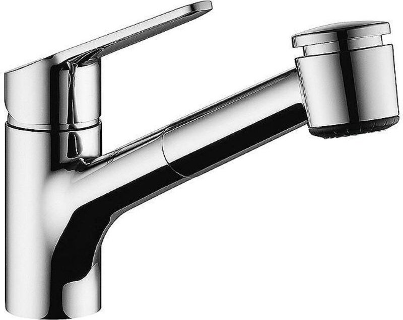 KWC Spültischmischer Isla verchromt Niederdruck herausziehbare Geschirrbrause