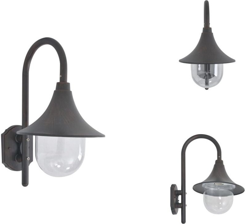 Garten-Wandleuchte E27 42 cm Aluminium Bronze - Außenwandleuchte - Gartenleuchte - led Wandleuchte - Bronze - Aluminium