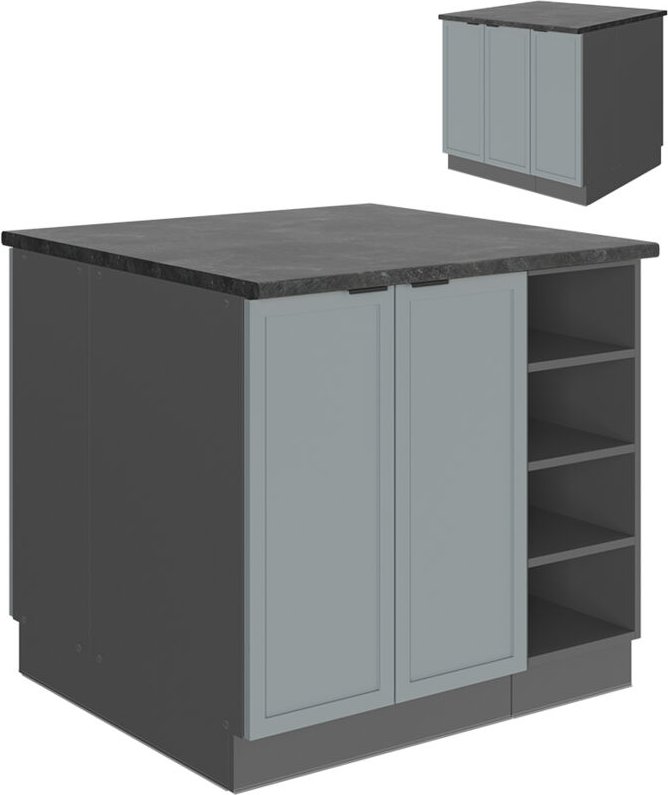 Vicco - Kücheninsel Fame-Line, Hellblau-grau, 90 cm ohne Arbeitsplatte