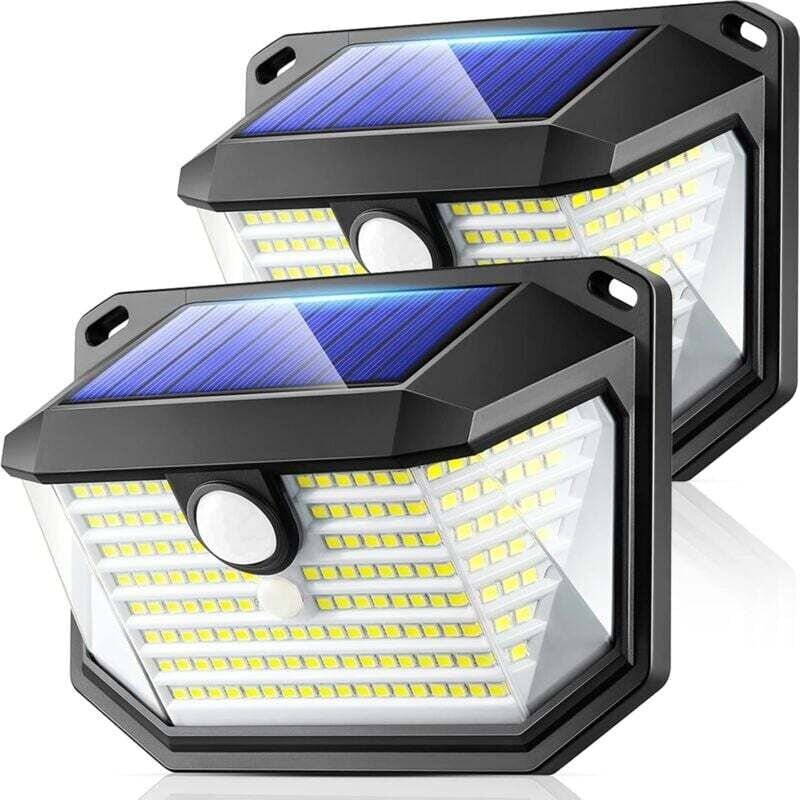 Ulisem 2 Stück Solarleuchten für den Außenbereich mit Bewegungsmelder, IP65 wasserdichte Wandleuchte, 3 Modi, 178 LEDs