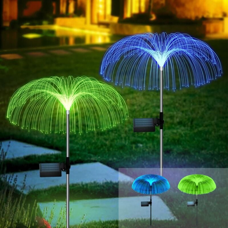 Solarleuchte für den Außenbereich, 2 Stück Solar-Quallenlampe, wasserdicht IP65 für Garten, Rasen, Terrasse, Hochzeit, P...