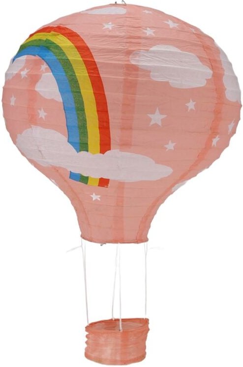 12 Heiß Luft Ballon Papier Laterne Lampenschirm Decken Leuchte Hochzeit Party , Rosa Regenbogen