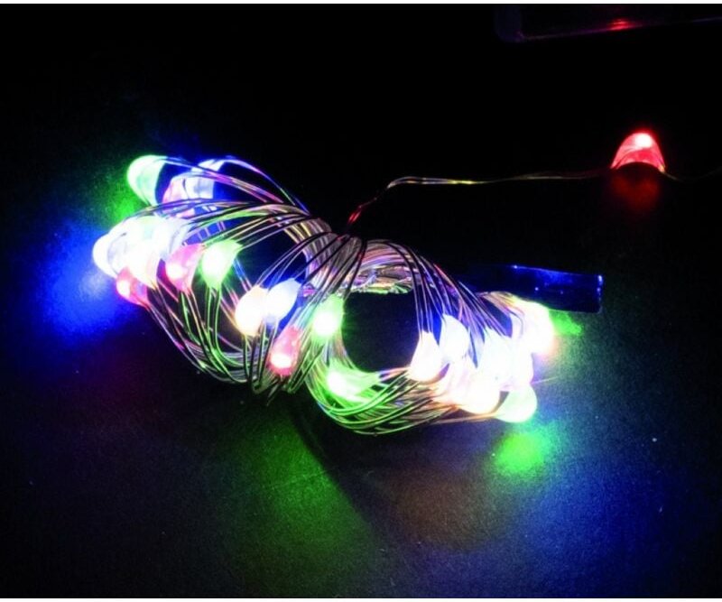 Lichterkette mit multicoloren Mikro-LEDs 1 m + 15 cm