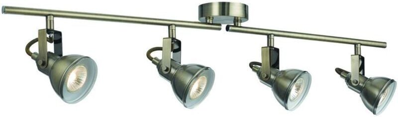 Searchlight - Focus - 4 Licht verstellbare Deckenstrahler Bar Antik Messing, GU10