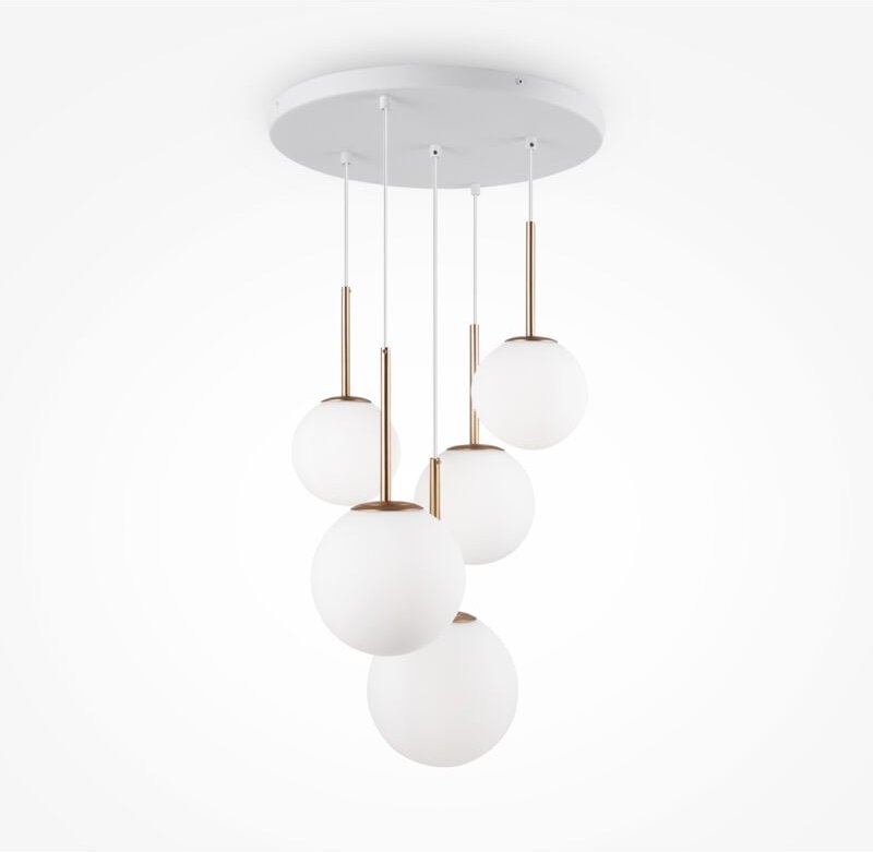 Basic form Basic Form Moderne 5-flammige Cluster-Pendel-Deckenleuchte Gold E14 - Maytoni