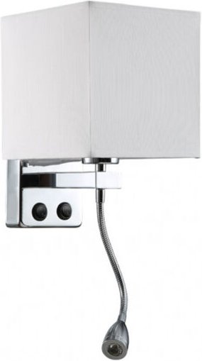 Thumbnail - Wandlampe 3w 4000k+1xe27 stephen chrom/weiß lampenschirm 285lm 38x17x20cm duale zündung