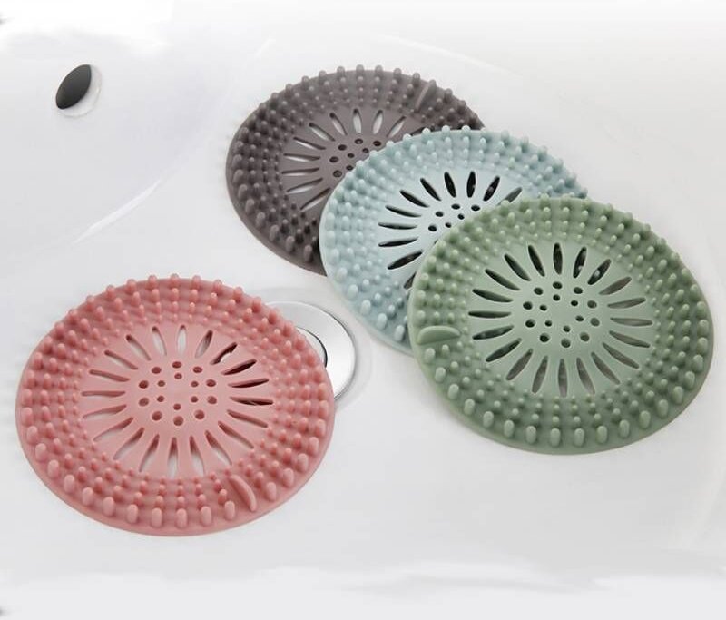 Elastische Duschablaufabdeckung in verschiedenen Farben, geeignet für Badezimmer, Badewanne, Dusche und Waschbecken, 4er...