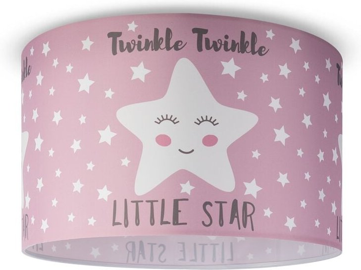 Paco Home - Deckenlampe Kinderzimmer Pendelleuchte Baby Lampenschirm Stoff Rund Sterne Design 4 (Ø45,5 cm), Deckenleucht...