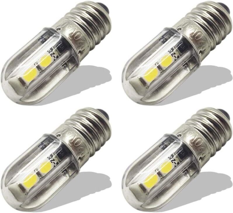 E10 LED-Lampe 220V 230V AC Energiesparende LED-Anzeigeleuchte Schraubsockel E10 4 Chips 3030 LED Upgrade-Lampe, Weiß (4e...