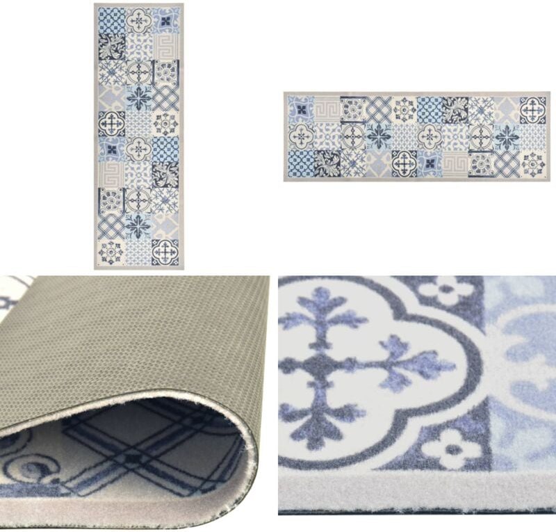 Küchenbodenmatte Waschbar Mosaik 45x150 cm - Teppich - Küchenfußmatte - Badezimmermatte - Samt - Polyester - Home & Livi...